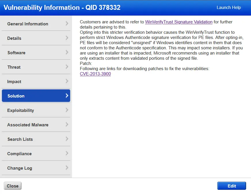 WinTrust Remediation Details 01